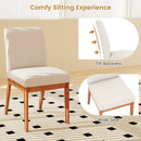 Upholstered Dining Chairs Set of 2 Kitchen Armless Side Chairs with Rubber Wood Legs-Beige by LJGDeals