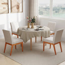 Upholstered Dining Chairs Set of 2 Kitchen Armless Side Chairs with Rubber Wood Legs-Beige by LJGDeals