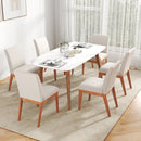 Upholstered Dining Chairs Set of 2 Kitchen Armless Side Chairs with Rubber Wood Legs-Beige by LJGDeals