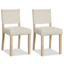 Upholstered Dining Chairs Set of 2 with Rubber Wood Legs by LJGDeals