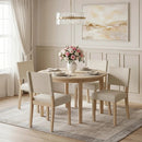 Upholstered Dining Chairs Set of 4 with Rubber Wood Legs by LJGDeals