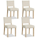 Upholstered Dining Chairs Set of 4 with Rubber Wood Legs by LJGDeals