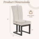 Upholstered Dining Chairs Set of 2 with Rubber Wood Legs