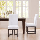 Upholstered Dining Chairs Set of 2 with Rubber Wood Legs