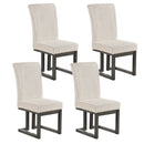 Upholstered Dining Chairs Set of 4 with Rubber Wood Legs