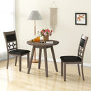 Upholstered Dining Chair Set of 2 with Padded Backrest and Seat-Gray by LJGDeals