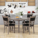 Upholstered Dining Chair Set of 2 with Padded Backrest and Seat-Gray