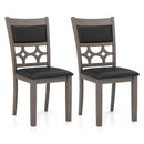 Upholstered Dining Chair Set of 2 with Padded Backrest and Seat-Gray by LJGDeals
