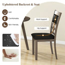 Upholstered Dining Chair Set of 2 with Padded Backrest and Seat-Gray by LJGDeals