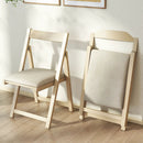 Folding Upholstered Dining Chair Set of 4 with Curved Backrest by LJGDeals