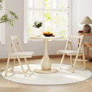 Folding Upholstered Dining Chair Set of 4 with Curved Backrest by LJGDeals