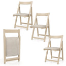 Folding Upholstered Dining Chair Set of 4 with Curved Backrest by LJGDeals