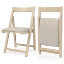 Folding Upholstered Dining Chair Set of 4 with Curved Backrest by LJGDeals