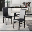 Upholstered Dining Chairs Set of 2 with Solid Rubber Wood Legs by LJGDeals