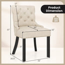 Upholstered Dining Chairs Set of 2 Tufted Wingback Chairs with Rubber Wood Legs by DirectDeals