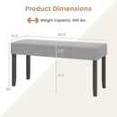 Upholstered Entryway Bench for End of Bed with Padded Seat-Gray by LJGDeals