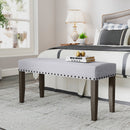 42.5 Inch Upholstered Entryway Bench End of Bed Bench-Gray by DirectDeals