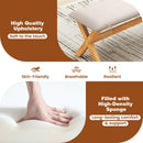 Upholstered Entryway Bench Rubber Wood Bench with Thick Padded Seat-Natural by LJGDeals