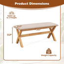 Upholstered Entryway Bench Rubber Wood Bench with Thick Padded Seat-Natural by LJGDeals