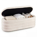 Upholstered Fabric Storage Ottoman Bench for End of Bed with 2 Struts-White by LJGDeals