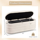 Upholstered Fabric Storage Ottoman Bench for End of Bed with 2 Struts-White by LJGDeals