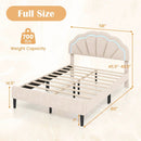 Upholstered LED Bed Frame with Adjustable Flower Headboard and Metal Support Feet-Full Size by DirectDeals