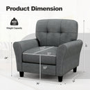 Modern Upholstered Accent Chair with Rubber Wood Legs-Gray