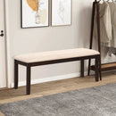 Upholstered Ottoman Bench with Padded Cushion-Beige by LJGDeals