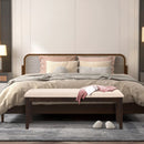 Upholstered Ottoman Bench with Padded Cushion-Beige by LJGDeals