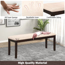 Upholstered Ottoman Bench with Padded Cushion-Beige by LJGDeals