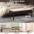 Upholstered Ottoman Bench with Padded Cushion-Beige by LJGDeals