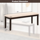 Upholstered Ottoman Bench with Padded Cushion-Beige