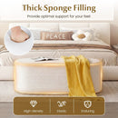 Upholstered Ottoman Bench with High-Density Sponge-Beige by LJGDeals