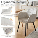 Upholstered Dining Chairs Set of 2 with Curved Back