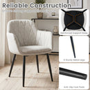 Upholstered Dining Chairs Set of 2 with Curved Back