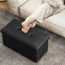 Upholstered Rectangle Footstool with PVC Leather Surface and Storage Function by LJGDeals