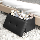 Upholstered Rectangle Footstool with PVC Leather Surface and Storage Function by LJGDeals