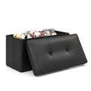 Upholstered Rectangle Footstool with PVC Leather Surface and Storage Function by LJGDeals