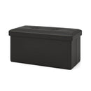 Upholstered Rectangle Footstool with PVC Leather Surface and Storage Function by LJGDeals
