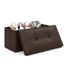 Upholstered Rectangle Footstool with PVC Leather Surface and Storage Function by LJGDeals