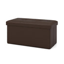 Upholstered Rectangle Footstool with PVC Leather Surface and Storage Function by LJGDeals