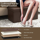 Upholstered Rectangle Footstool with PVC Leather Surface and Storage Function by LJGDeals