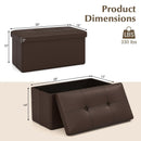 Upholstered Rectangle Footstool with PVC Leather Surface and Storage Function by LJGDeals