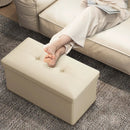 Upholstered Rectangle Footstool with PVC Leather Surface and Storage Function by LJGDeals