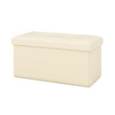 Upholstered Rectangle Footstool with PVC Leather Surface and Storage Function by DirectDeals