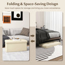 Upholstered Rectangle Footstool with PVC Leather Surface and Storage Function by DirectDeals