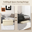 Upholstered Rectangle Footstool with PVC Leather Surface and Storage Function by LJGDeals