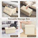 Upholstered Rectangle Footstool with PVC Leather Surface and Storage Function by LJGDeals