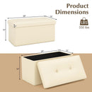 Upholstered Rectangle Footstool with PVC Leather Surface and Storage Function by LJGDeals