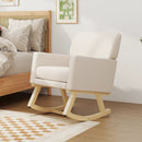 Upholstered Rocking Chair with and Solid Wood Base by LJGDeals